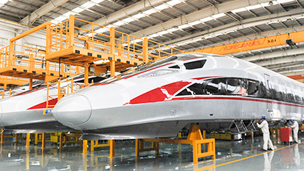 兴国为中车高铁动车零部件定制水性防腐漆